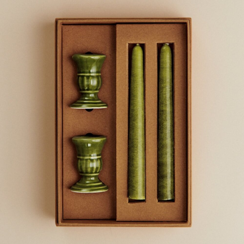 NEW Sezane Piano Candle Holder Set - Small Model - Sage Green